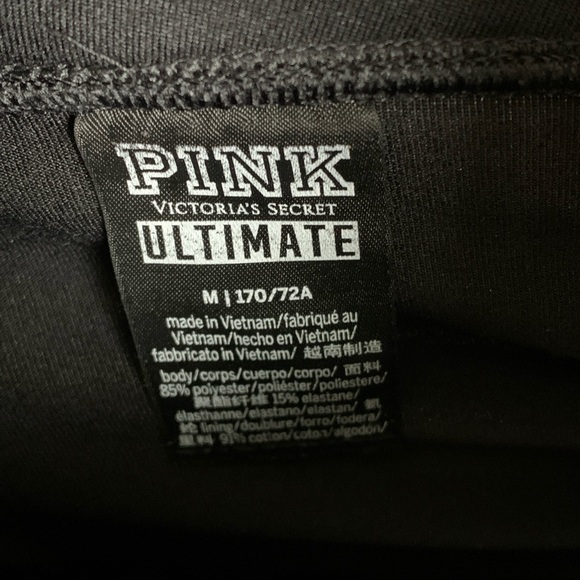 PINK Victoria’s Secret Ultimate sz.medium black high waisted ruching tights - Picture 3 of 5
